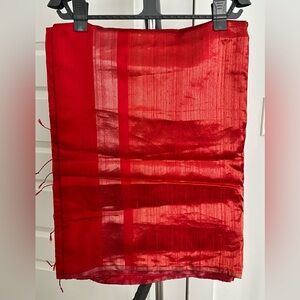 Brand new never worn Nalli pure silk Saree with zari thin border & zari pallu